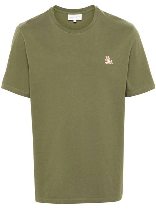 Khaki cotton jersey t-shirt Maison Kitsuné | LM00110KJ0008P384